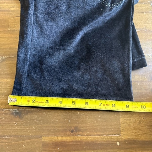 BCBGMaxazria Black Embellished Velour Track Suit Pants - Picture 11 of 11